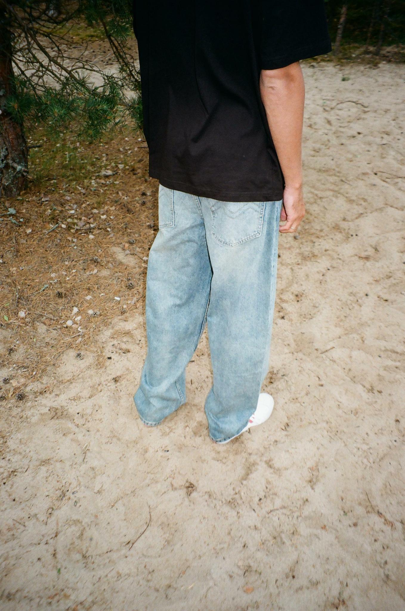 BIGGER M JEANS ACID WASHED