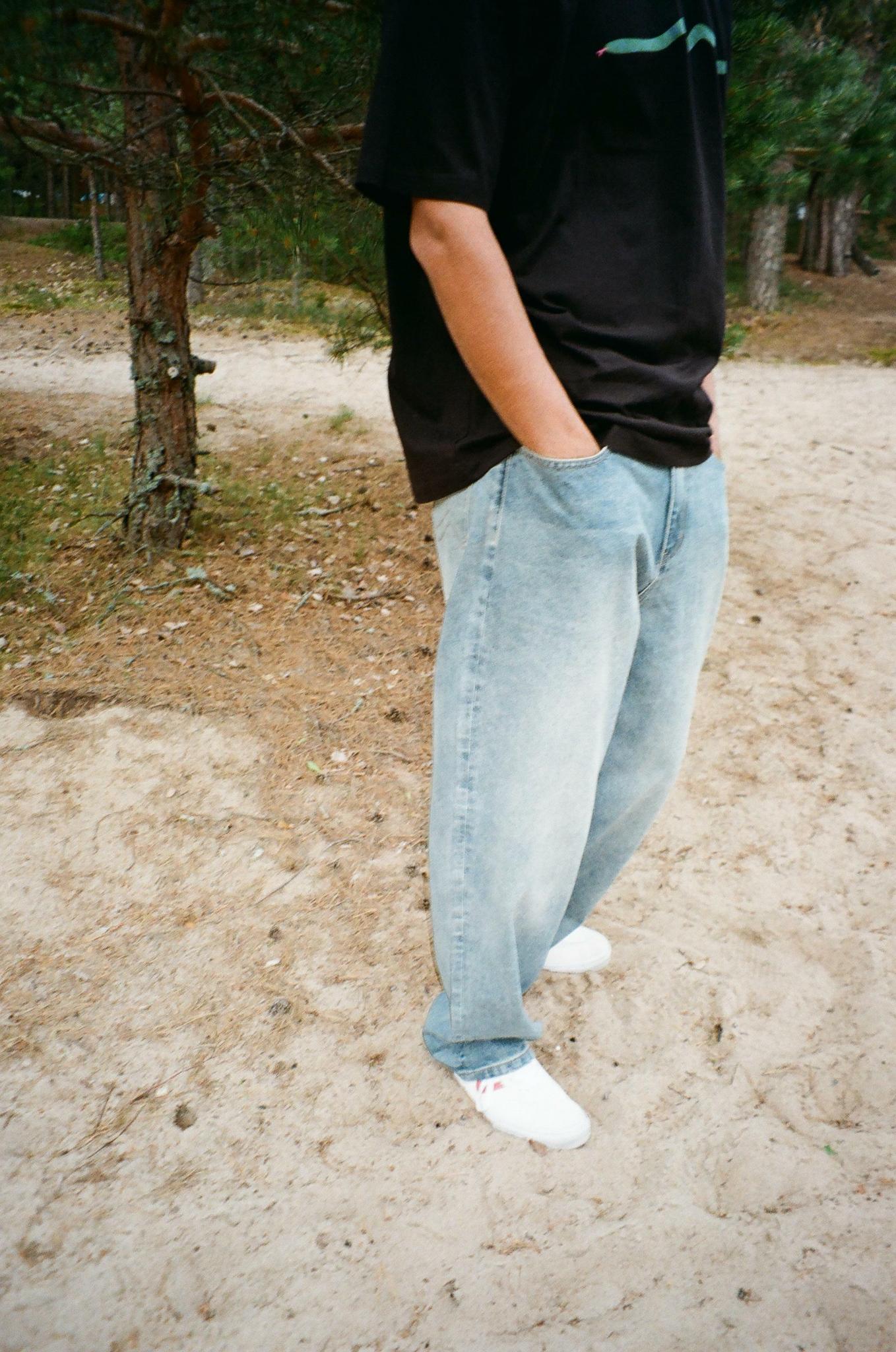 BIGGER M JEANS ACID WASHED