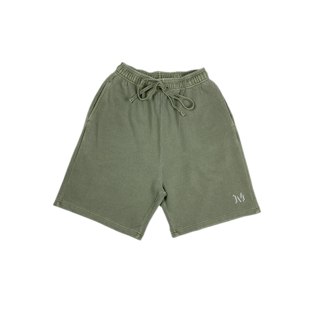 SCRIPT SHORTS GREEN/WASHED