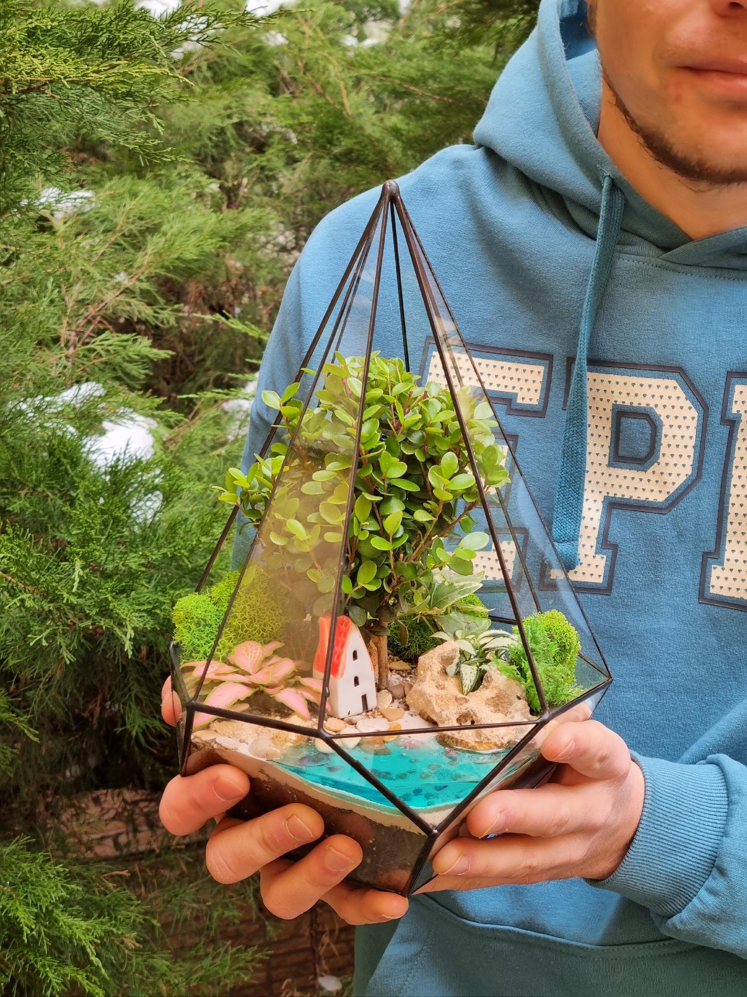 Бонсай в резной капле c имитацией воды