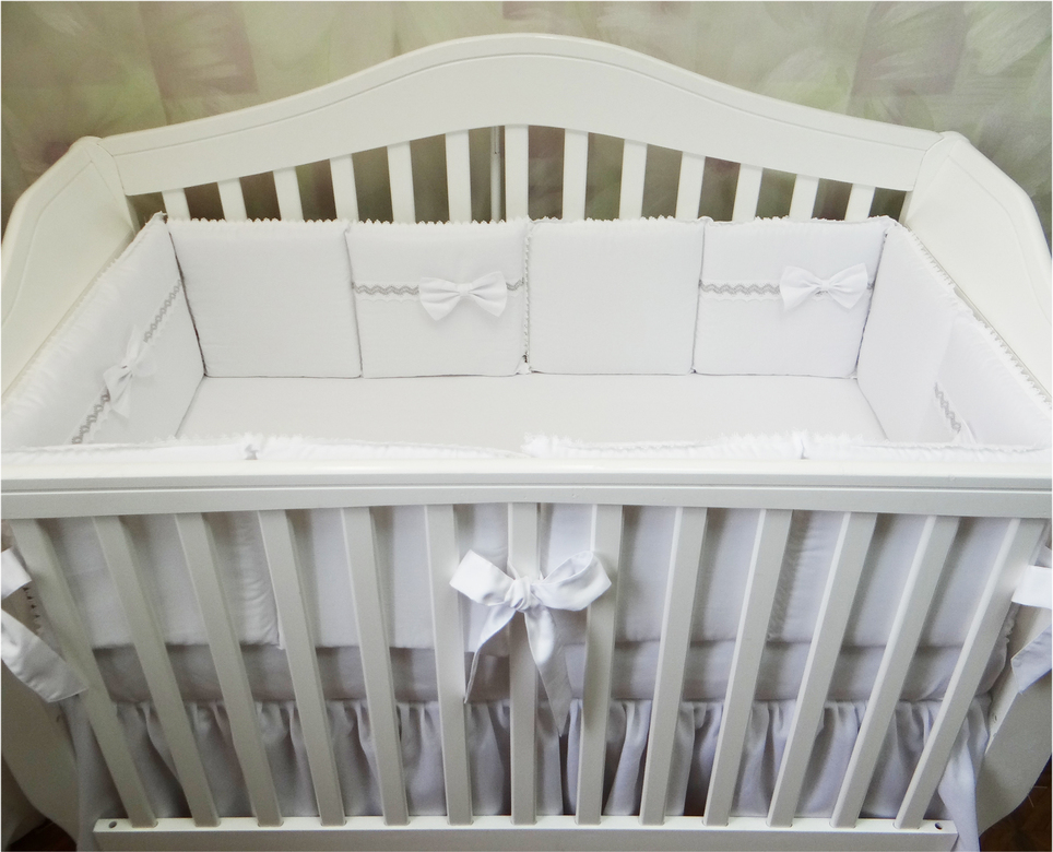 Комплект бортиков #214 цв.белый/серый