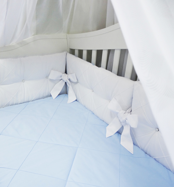 Комплект бортиков #215 цв.белый/голубой