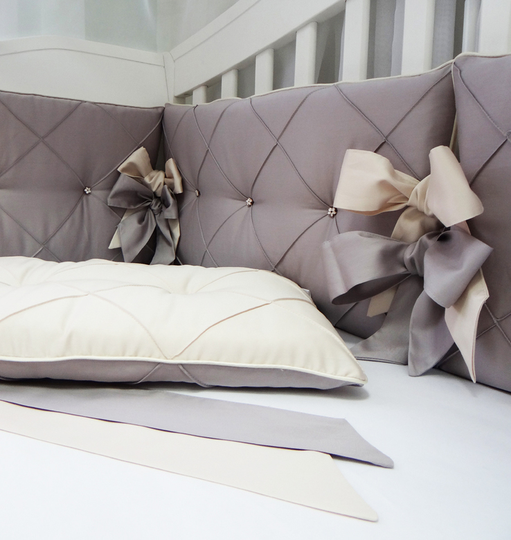 Комплект бортиков #215 цв.светло-бежевый/жемчужный