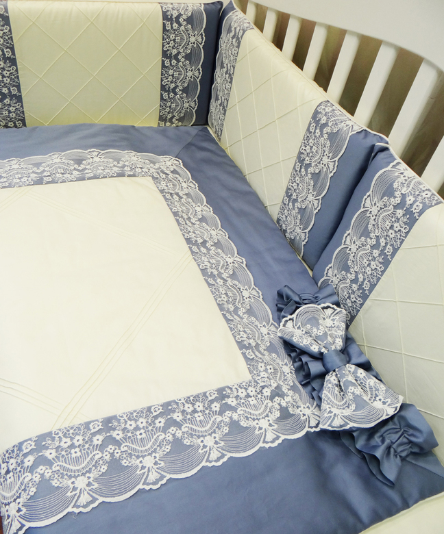 Комплект бортиков #217 цв.ванильный/серо-синий