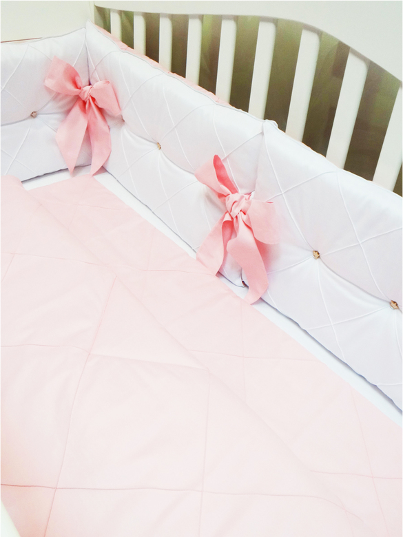 Комплект бортиков #215 цв.белый/розовый