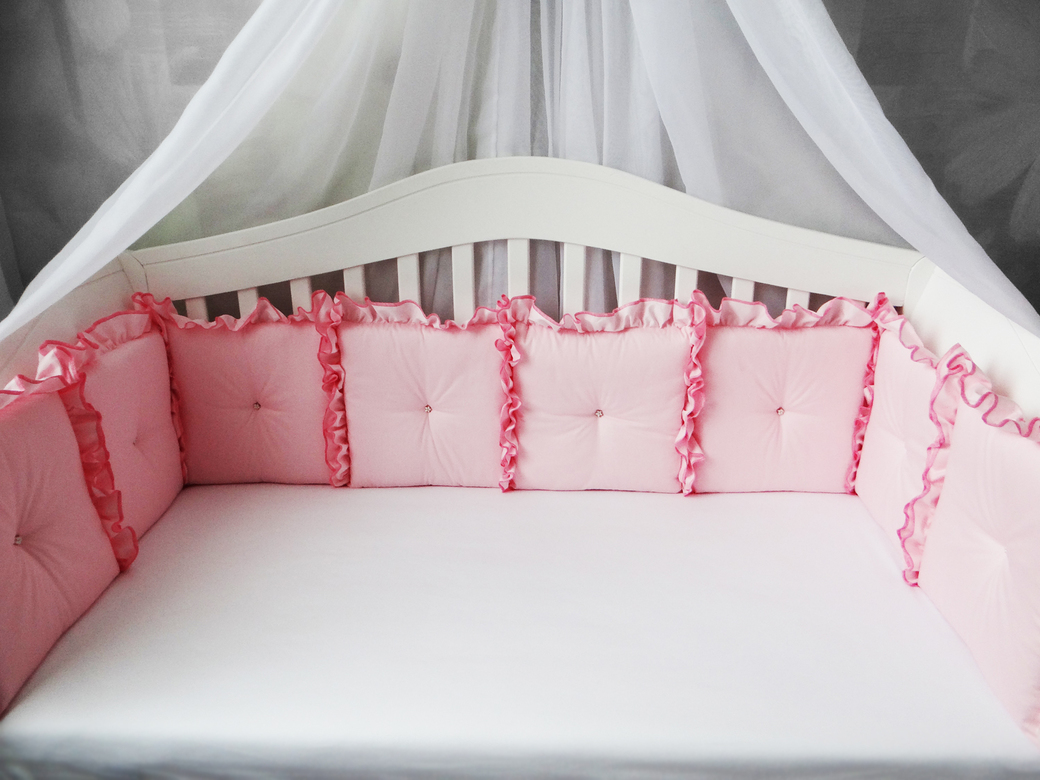 Комплект бортиков #222 цв.розовый/малиновый