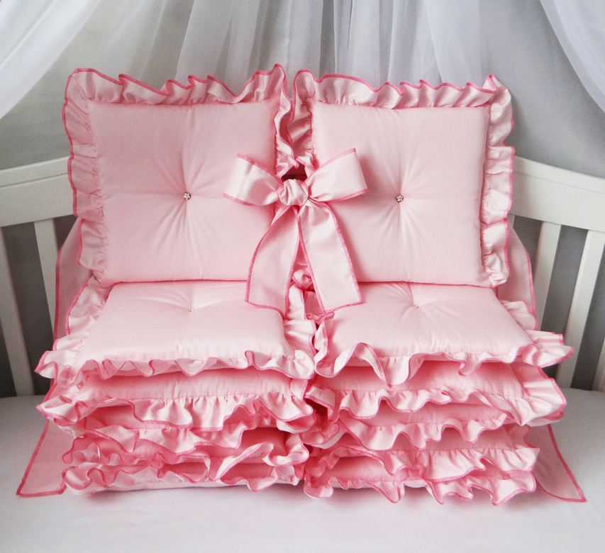 Комплект бортиков #222 цв.розовый/малиновый