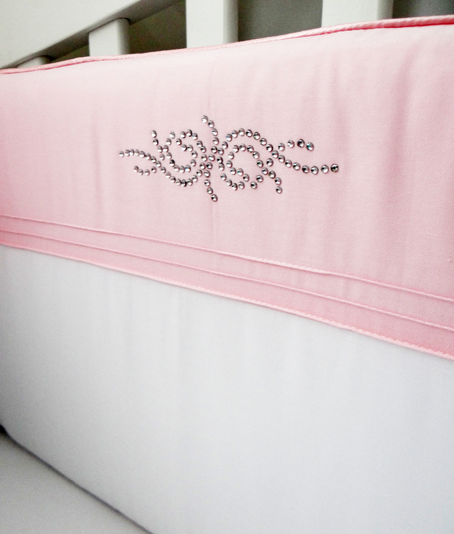 Комплект бортиков #218 цв.белый/розовый/кристалл