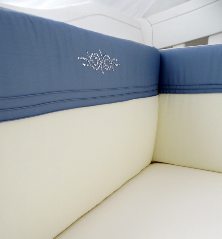 Комплект бортиков #218 цв.ванильный/серо-синий/кристалл