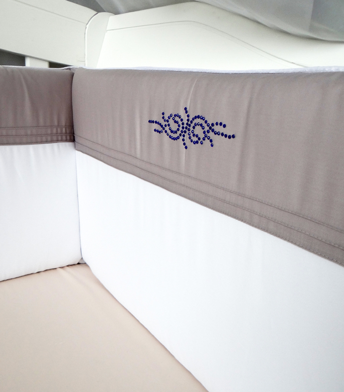 Комплект бортиков #218 цв.белый/жемчужный/сапфир