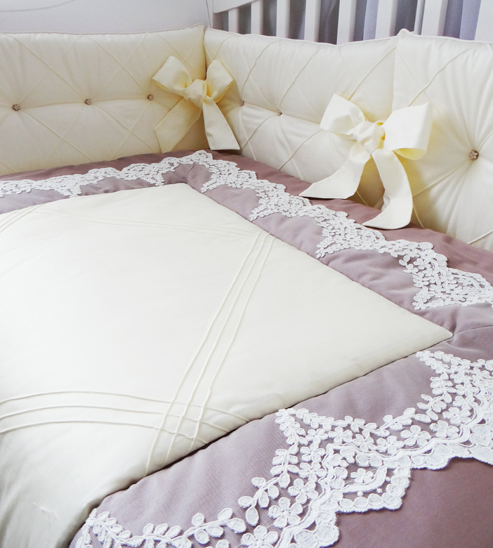 Комплект бортиков #215 цв.какао/ванильный