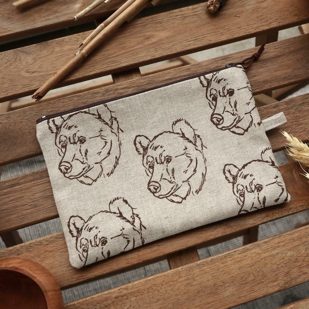 Linen pouch Bear