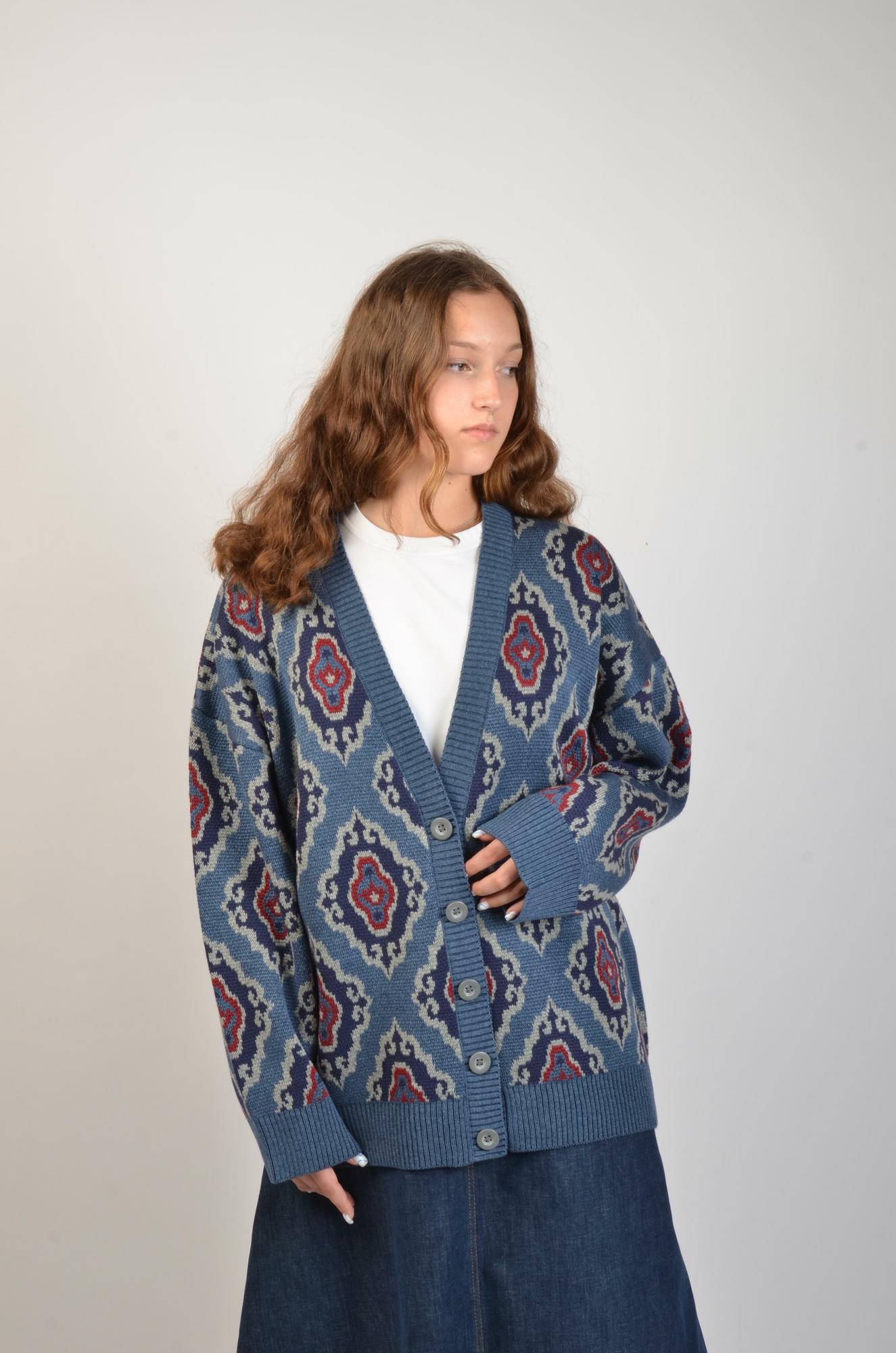 Кардиган "Тюбетейка" женский синий