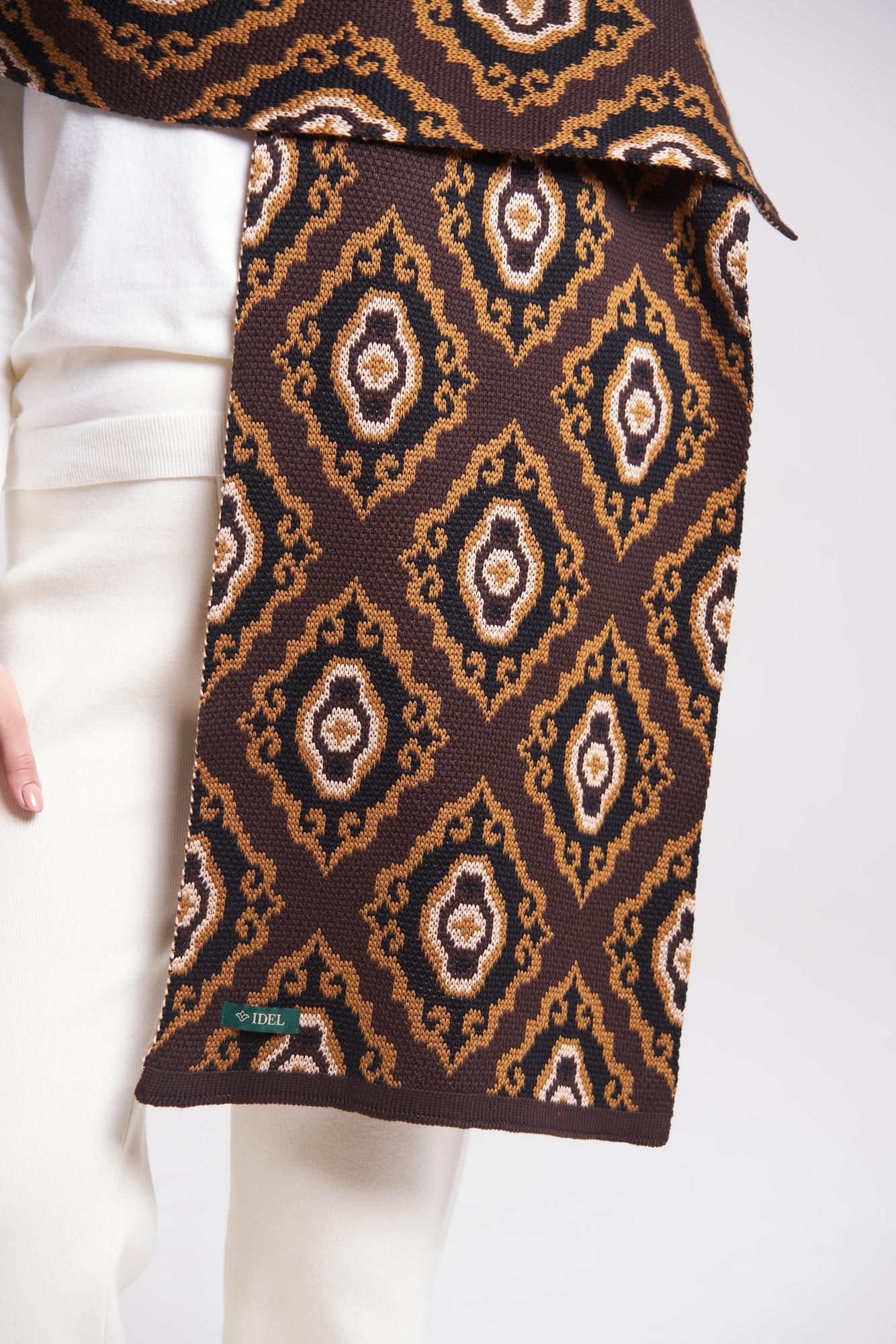 Шарф Тюбетейка коричневый