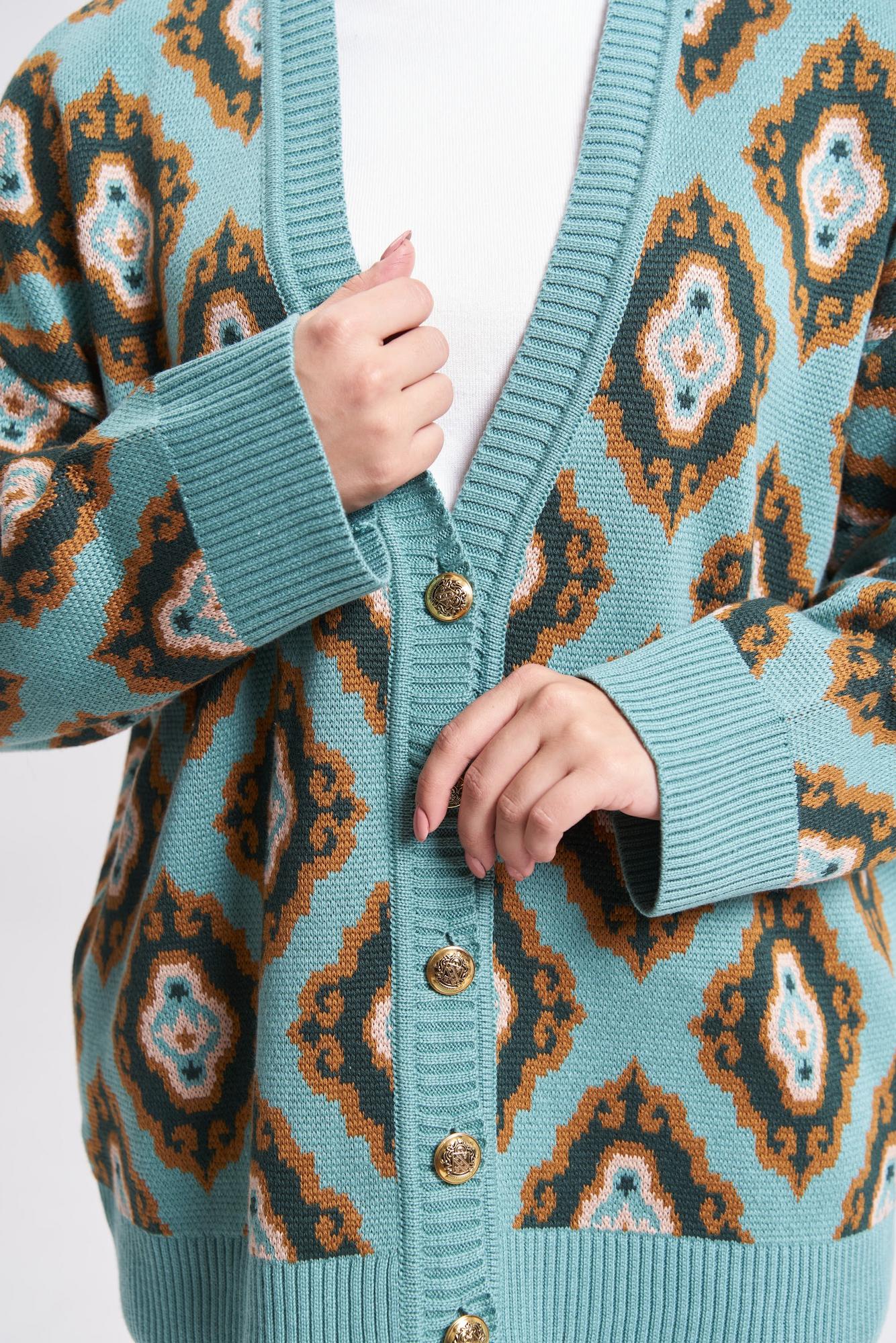 Кардиган "Тюбетейка" женский мятный