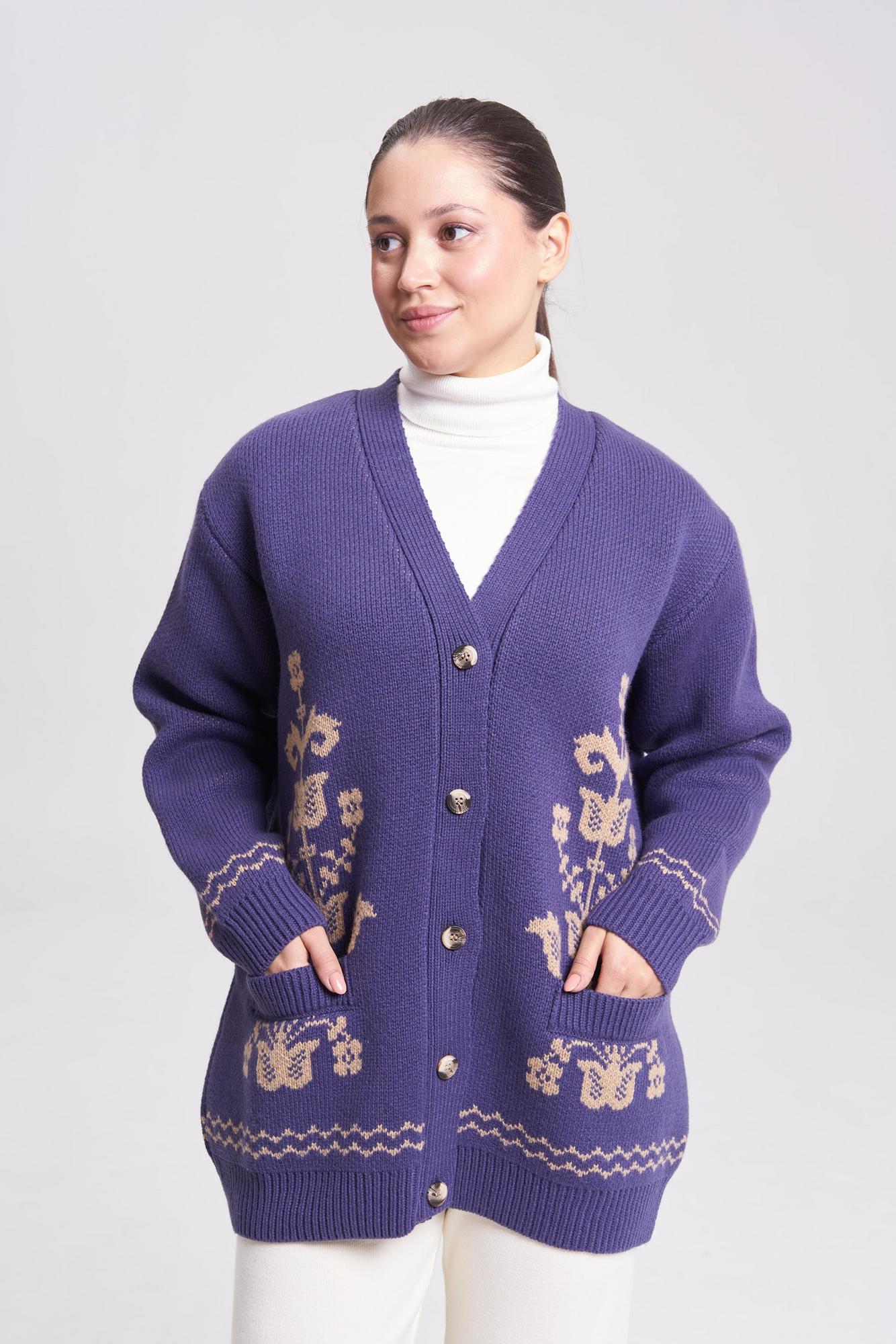 Кардиган "Древо жизни" фиолетовый