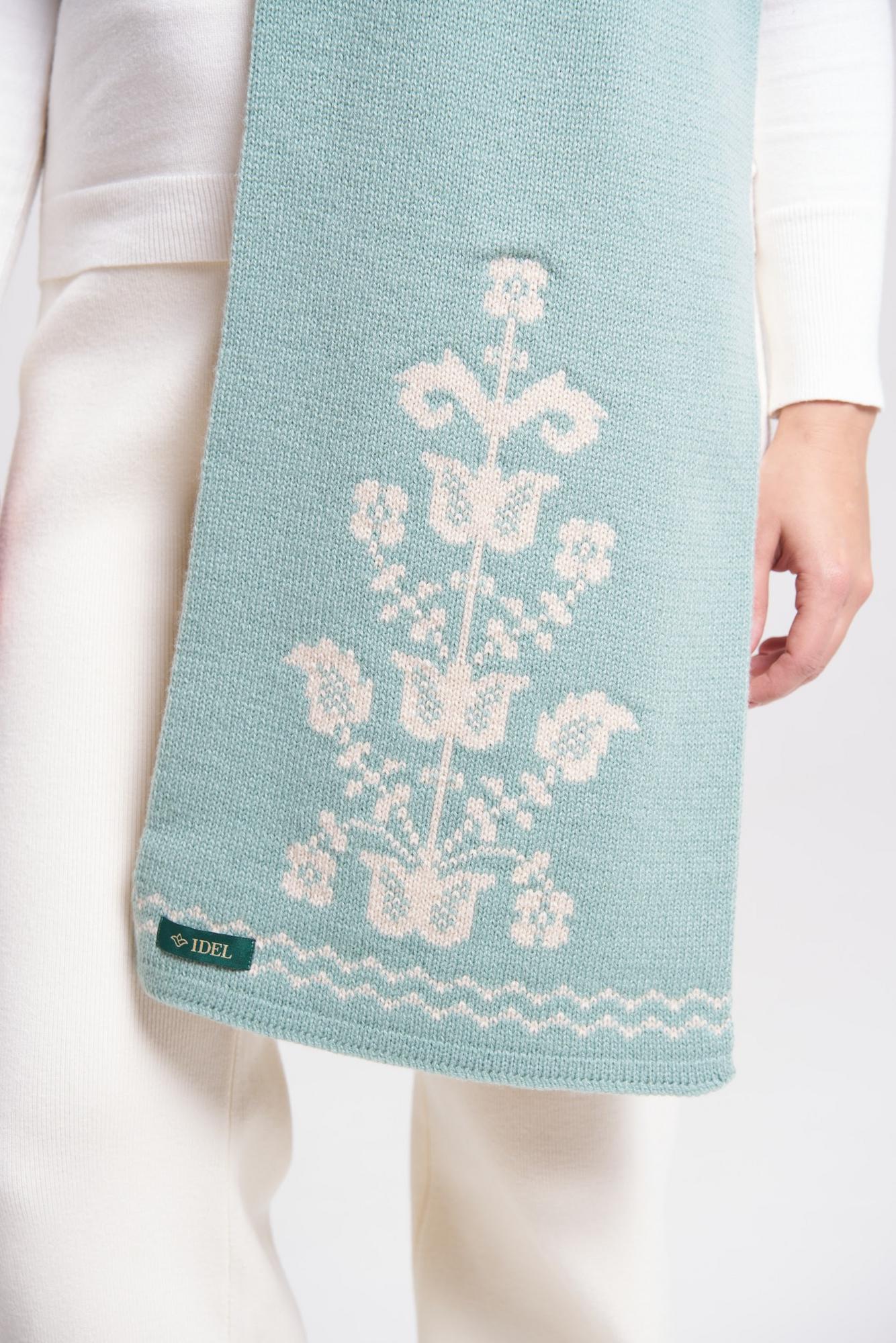 Шарф "Древо жизни" мятный