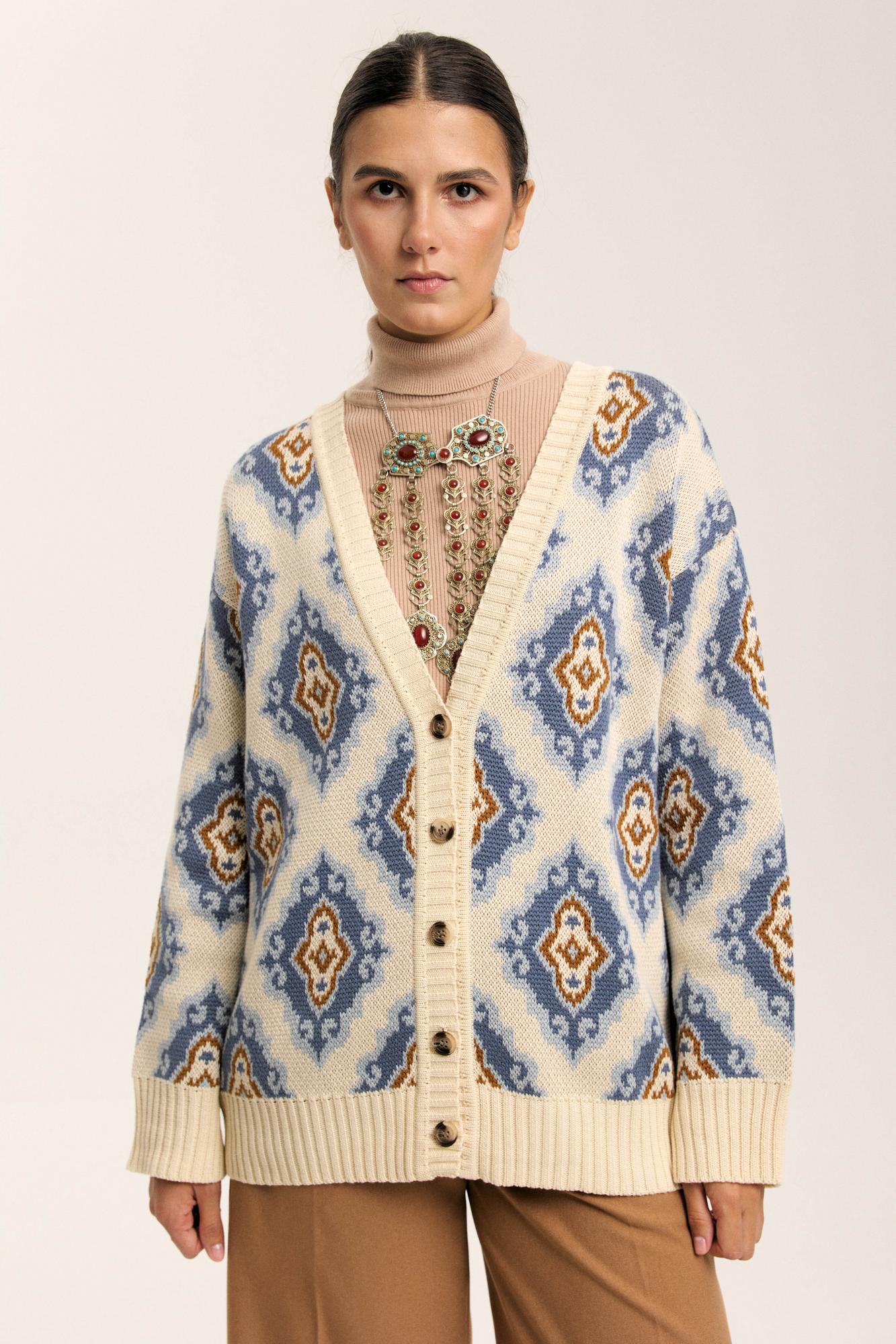 Кардиган "Тюбетейка" унисекс молочный