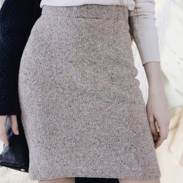 Юбка-карандаш спицами