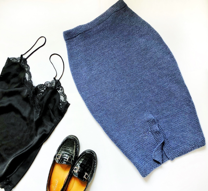 Юбка-карандаш спицами