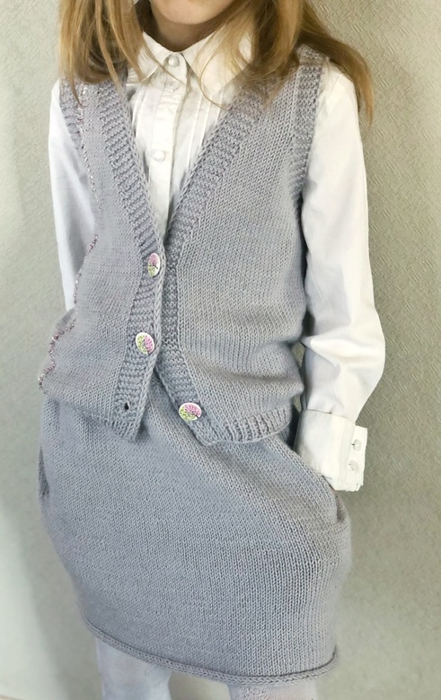 КОМБО: юбка с карманами + просто жилет