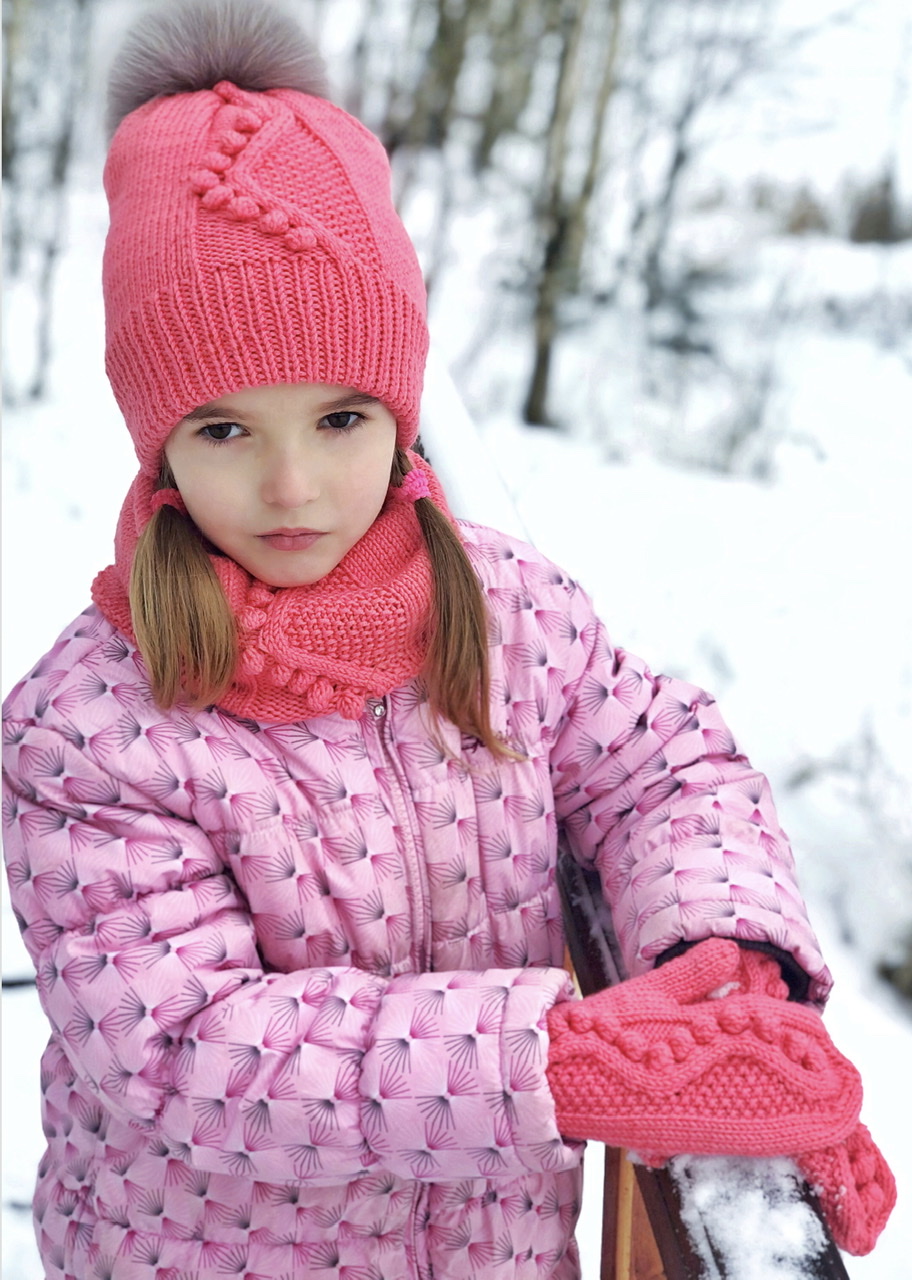 #рябиновый_сет (шапка + снуд+варежки)