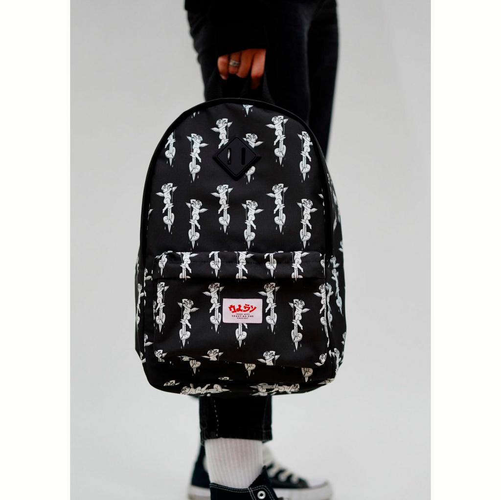 Рюкзак Oldy принт черный, ангелы