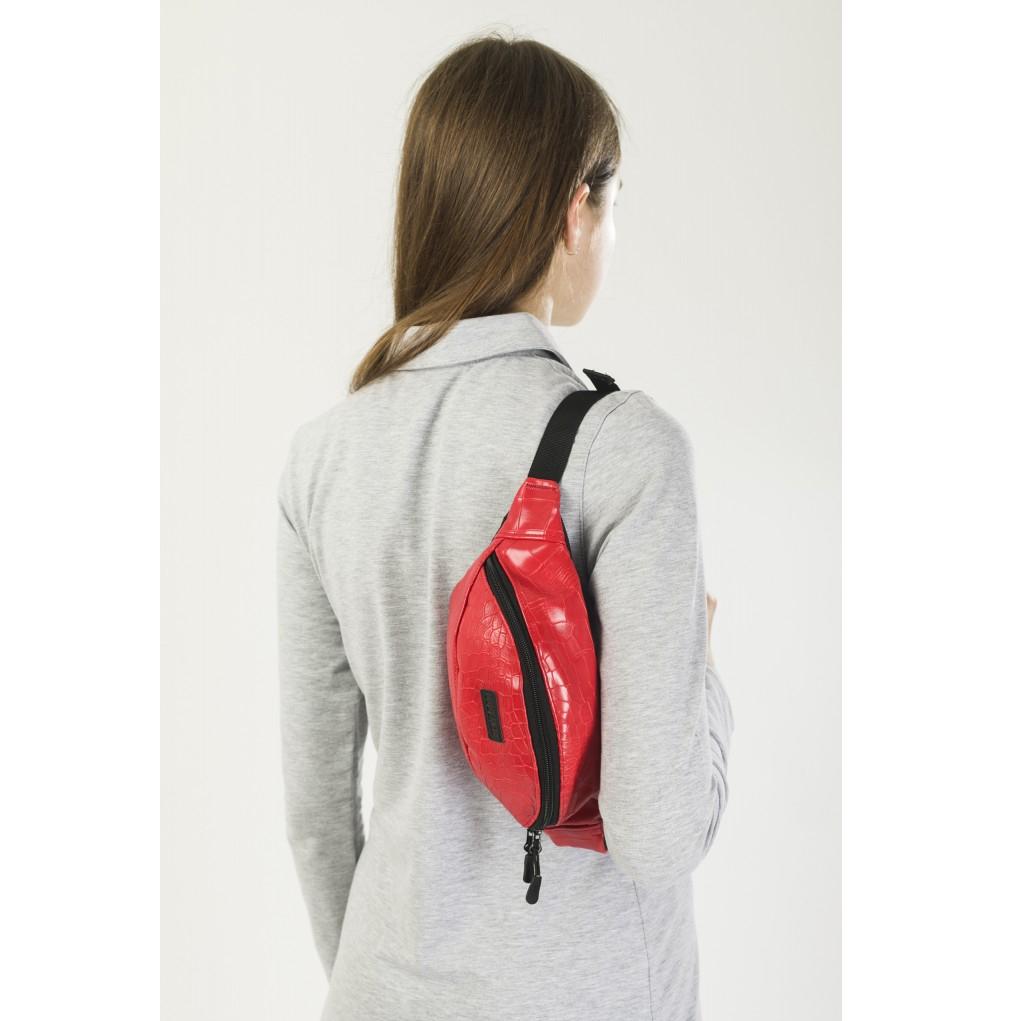 Сумка поясная CODERED Hip Bag Красный иск. Кожа Крокодил