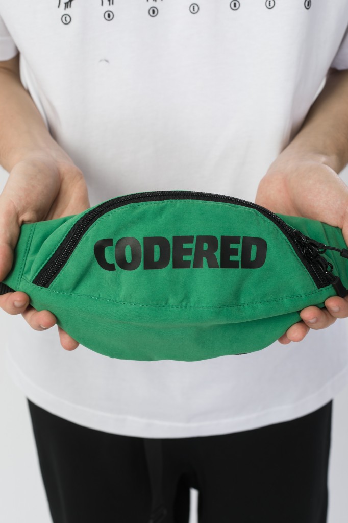 Сумка поясная CODERED Hip Bag Зеленый Яркий Микрофибра/Черный принт CODERED