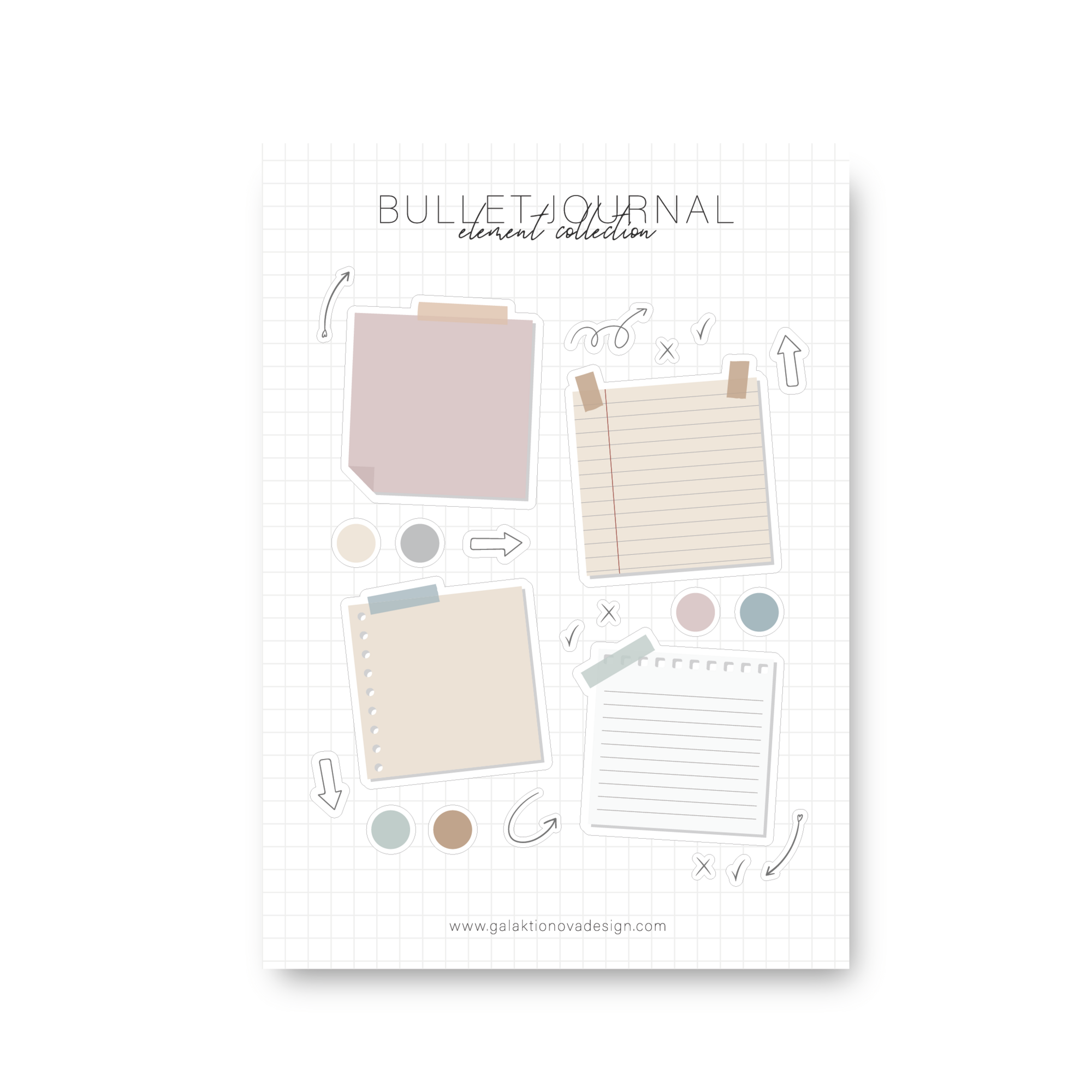 Cтикерпак «bullet journal, element collection»