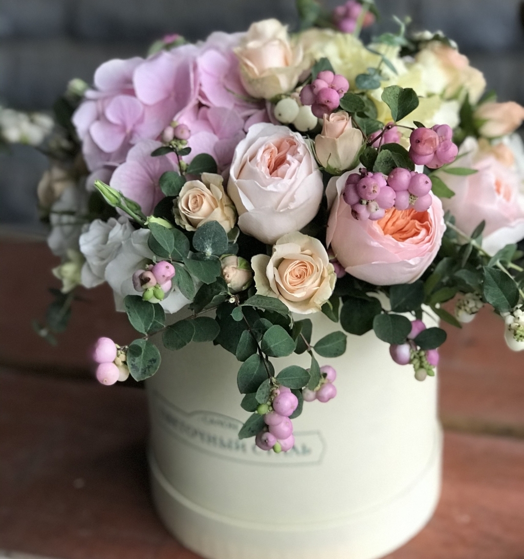 Шляпная коробка розовое облако