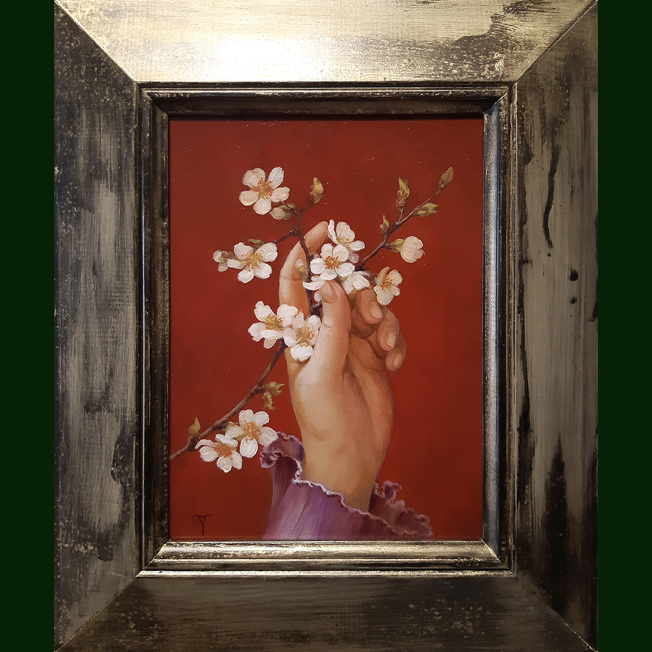 Рука с цветами вишни