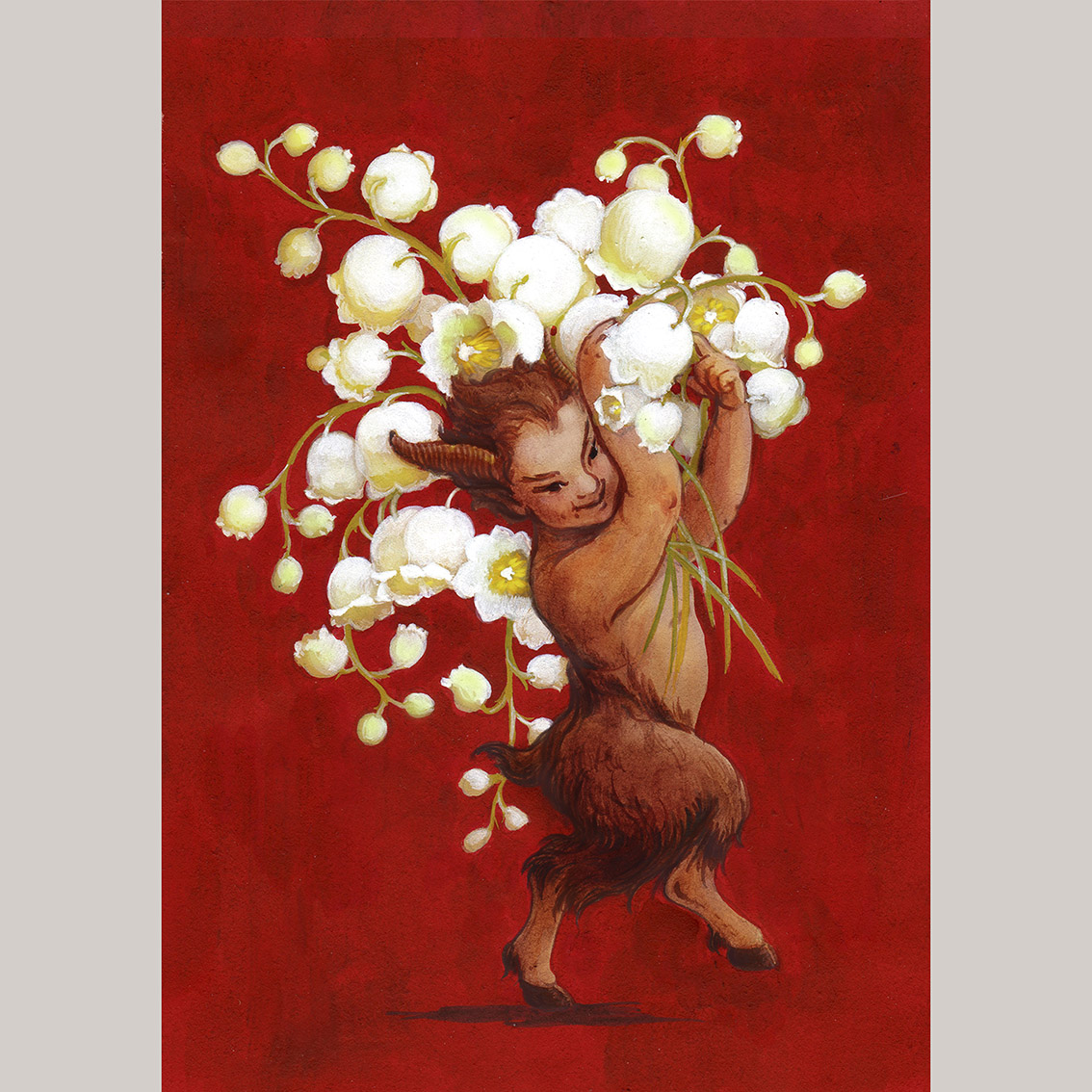 Открытка Фавн с ландышами