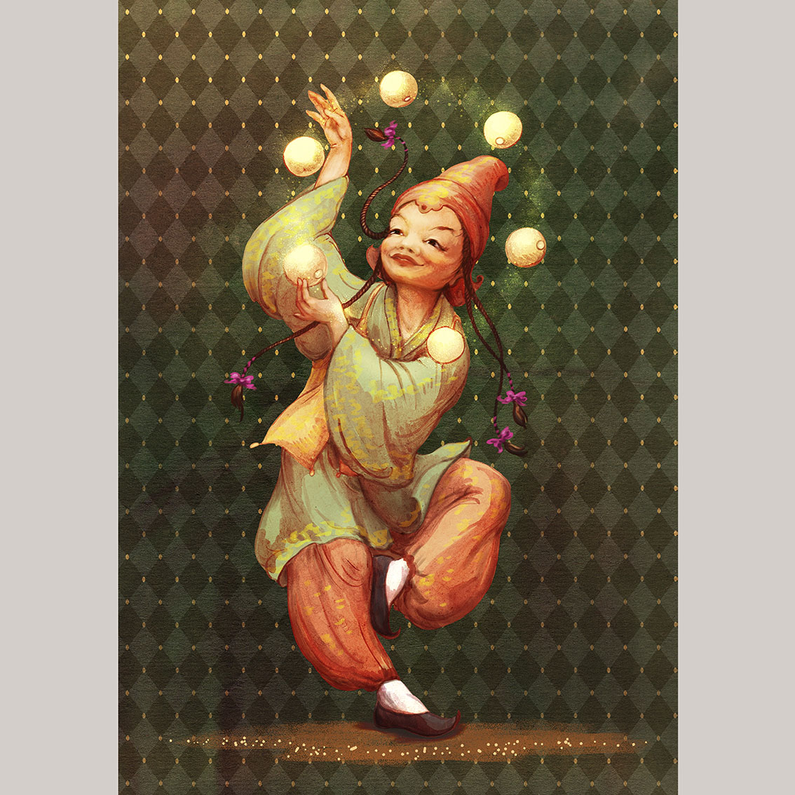 Открытка Китайчонок-жонглер