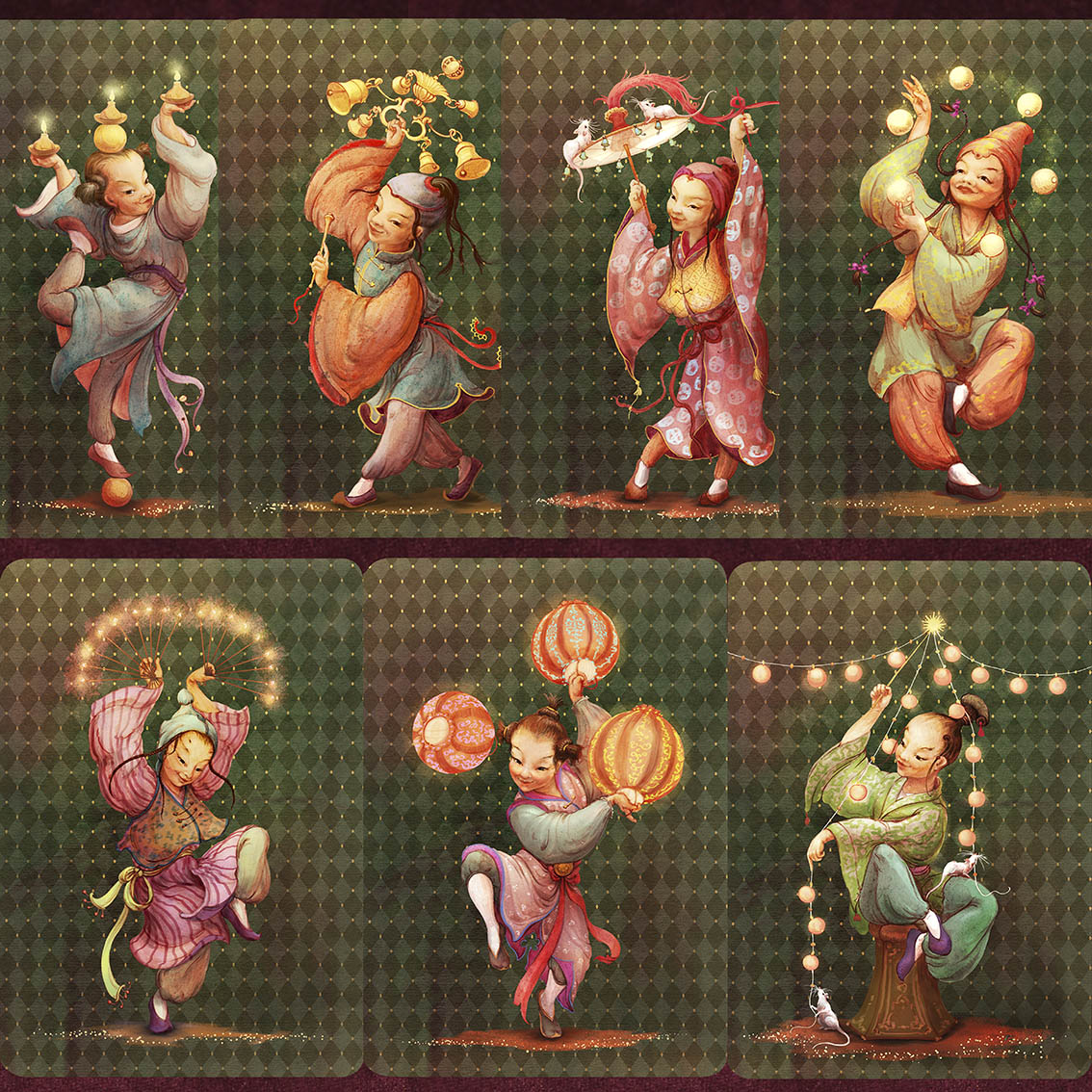 Серия открыток Китайчата