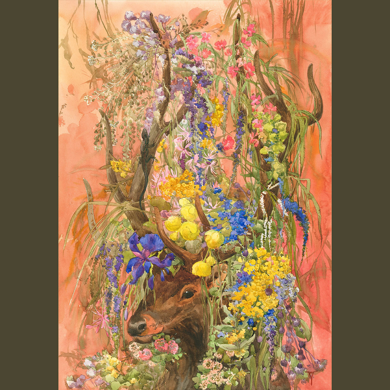 Олень на закате