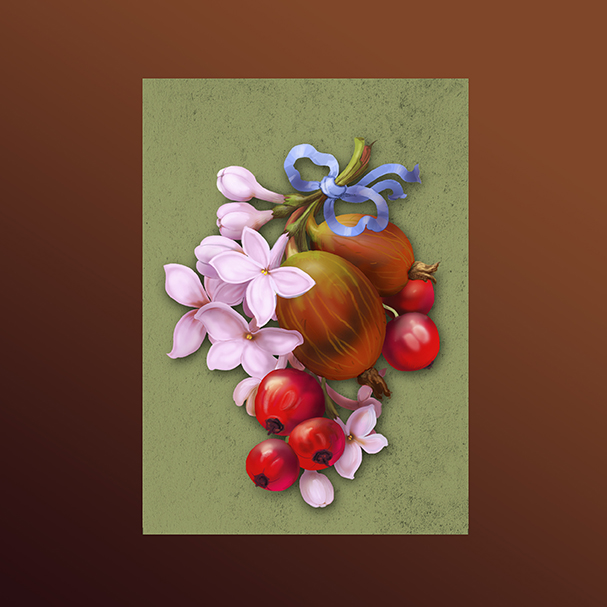 Мини-открытка Крыжовник