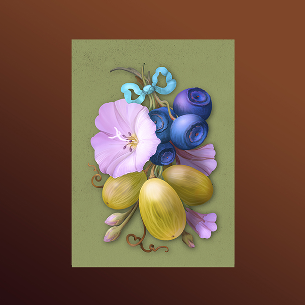 Мини-открытка Виноград