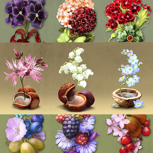 Серия мини-открыток Вазы и букеты