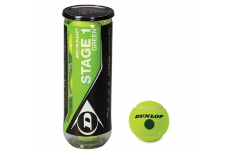 Детские теннисные мячи Dunlop Stage 1 Green 3 шт.