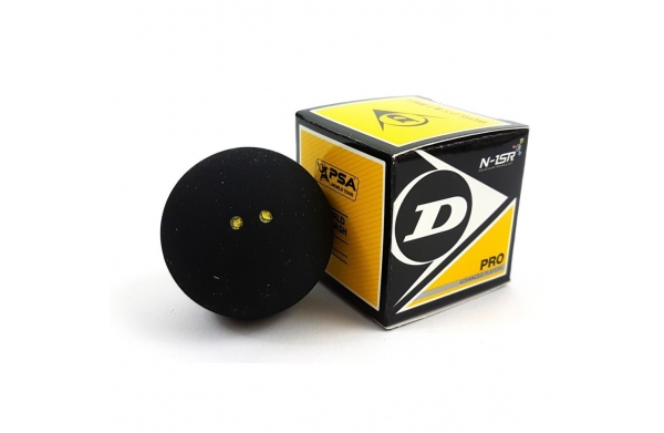 Мячи для сквоша Dunlop Pro 2 желтые точки, черный, 1 штука