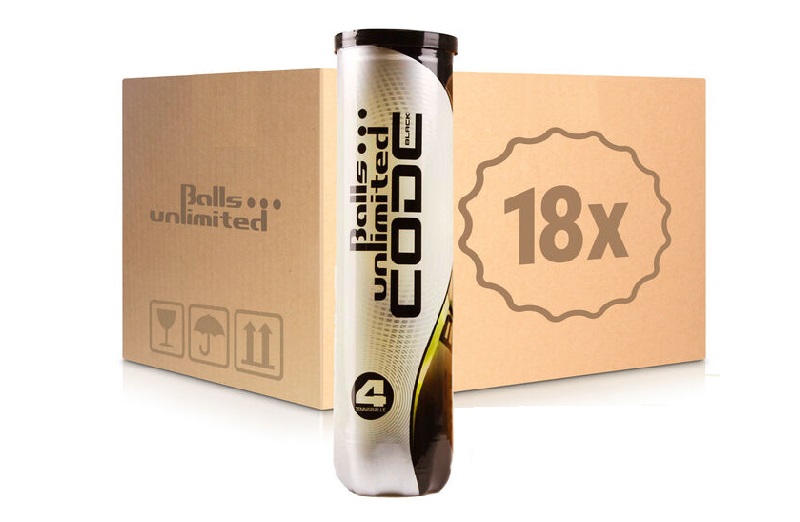 Теннисные мячи Balls Unlimited Code Black КОРОБКА (18 упак. по 4 мяча)