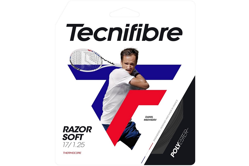 Теннисная струна Tecnifibre Razor Soft (12,2 м), темно-серый