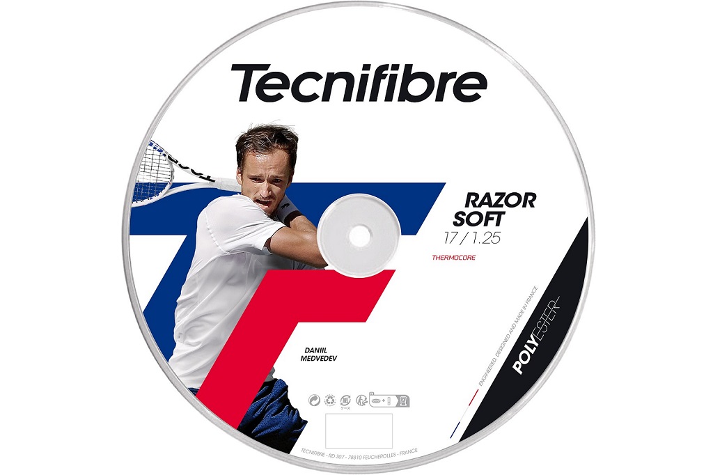 Теннисная струна Tecnifibre Razor Soft (200 м), тёмно-серый