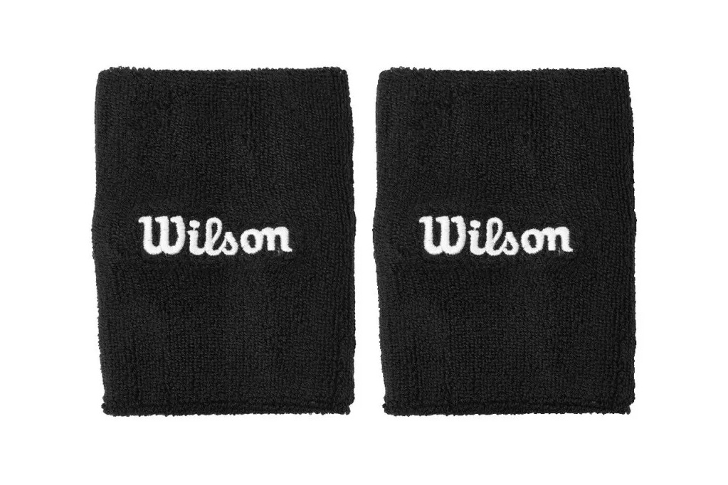 Напульсники Wilson U Wide Terry Wristbands (черный), 2 шт
