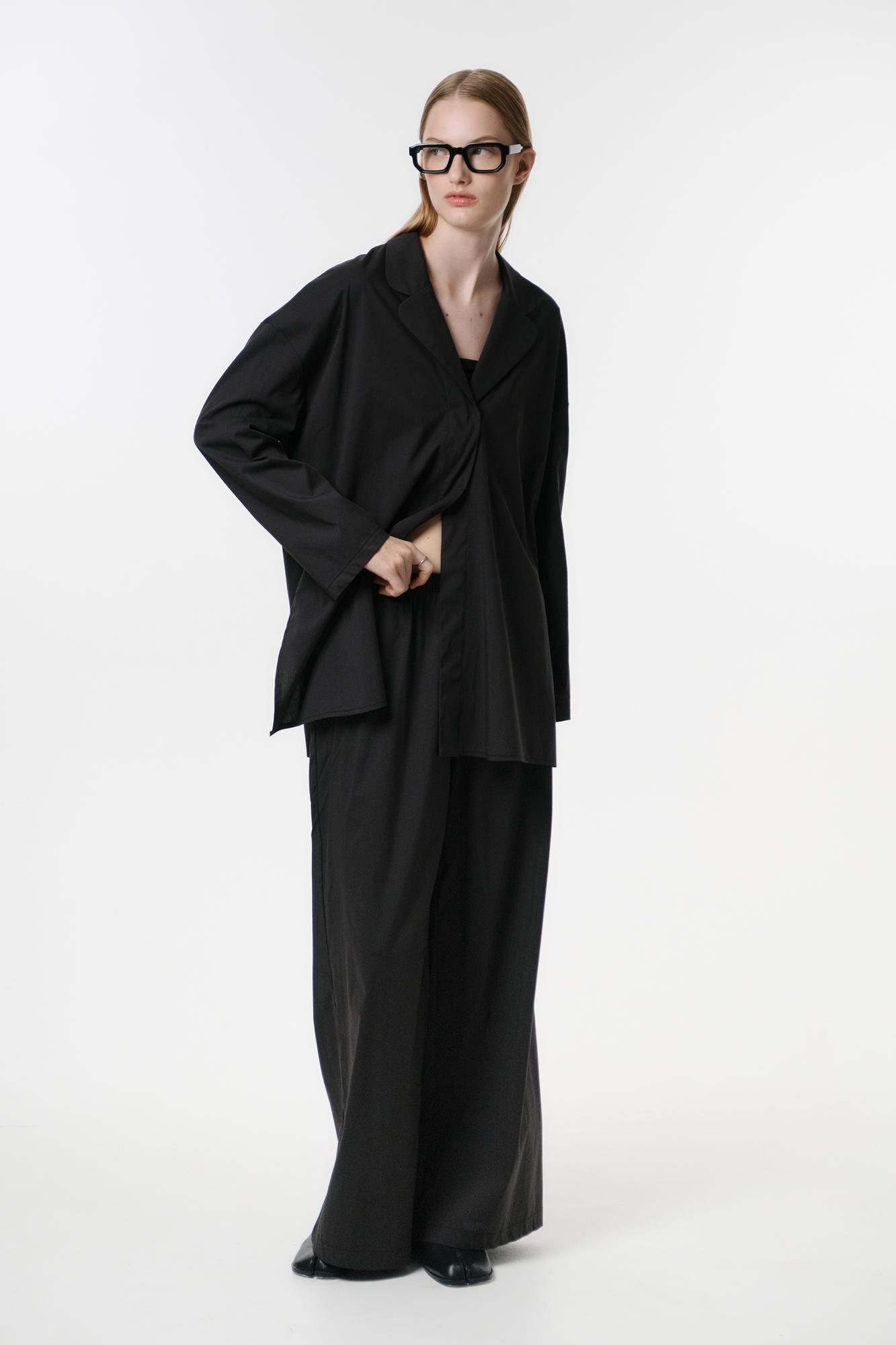 Брюки из хлопка с затяжками на поясе