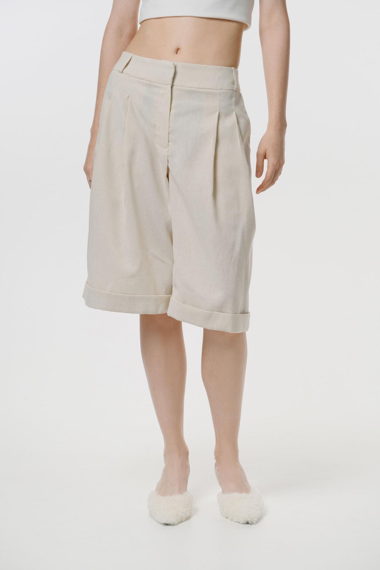 Бермуды из фактурного льна