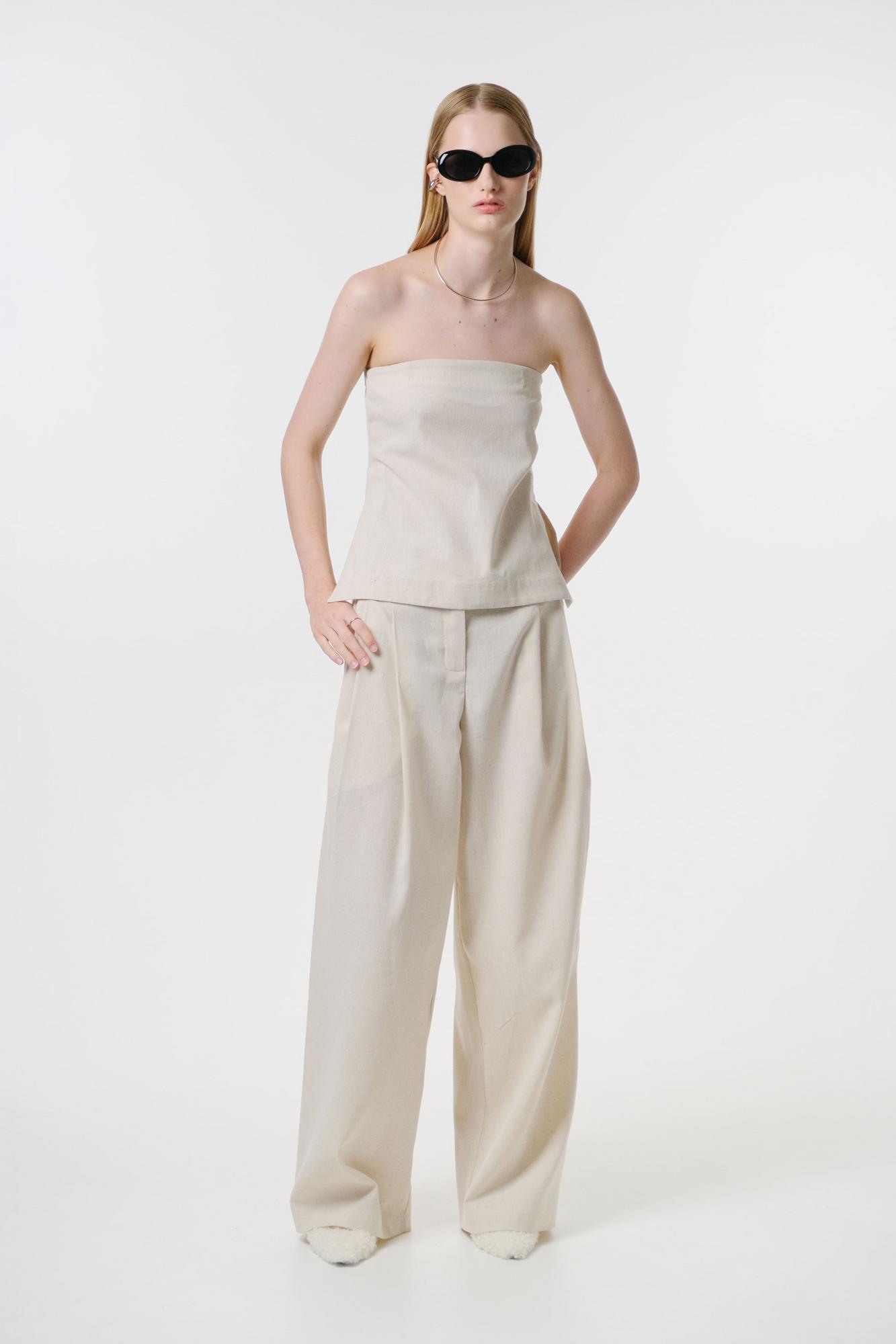 Свободные брюки из фактурного льна