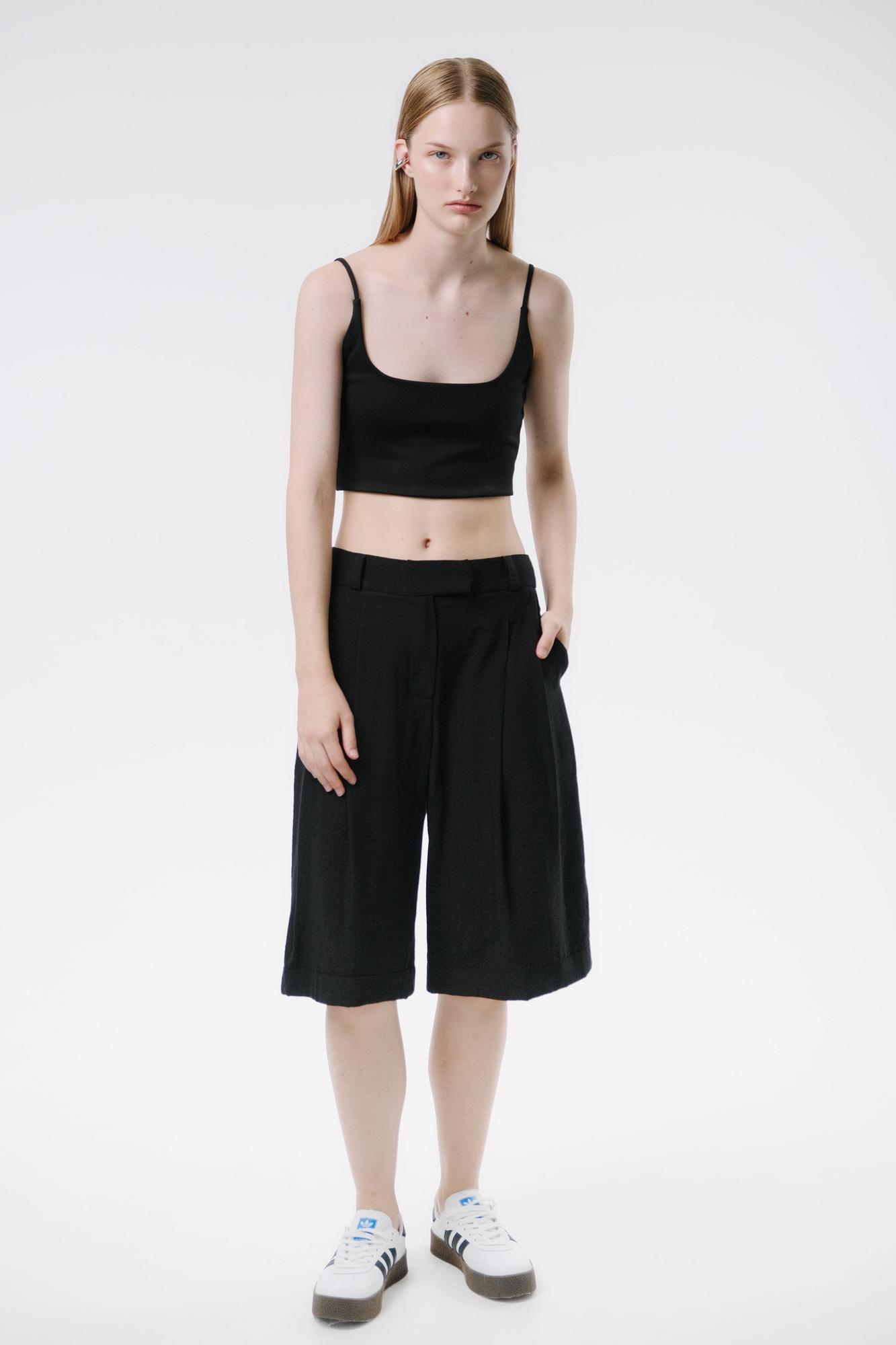 Бермуды из фактурного льна