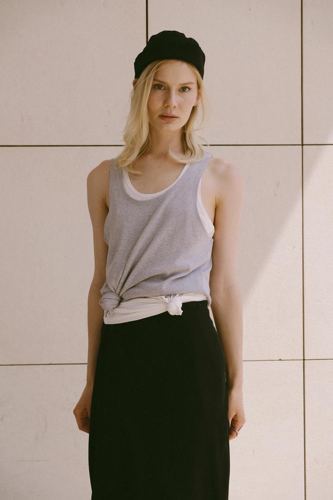 Двойной топ из хлопка и вискозы